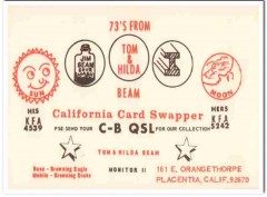 KFA-4539 Tom Beam Placentia CA 1960s Vintage Postcard CB QSL Card 1 KFA-4539 Tom Beam Placentia CA 1960s Vintage Postcard CB QSL Card 1
