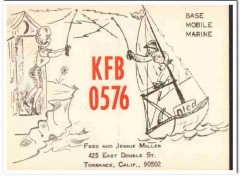 KFB-0576 Fred Miller Torrance CA 1960s Vintage Postcard CB QSL Card KFB-0576 Fred Miller Torrance CA 1960s Vintage Postcard CB QSL Card