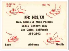 KFC-1439 Ken Phillips Los Gatos CA 1960s Vintage Postcard CB QSL KFC-1439 Ken Phillips Los Gatos CA 1960s Vintage Postcard CB QSL