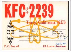 KFC-2239 Louise Heater Tracy CA 1960s Vintage Postcard CB QSL Card KFC-2239 Louise Heater Tracy CA 1960s Vintage Postcard CB QSL Card