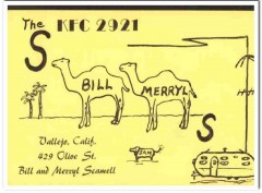 KFC-2921 Bill Scamell Vallejo CA 1960s Vintage Postcard CB QSL 2 KFC-2921 Bill Scamell Vallejo CA 1960s Vintage Postcard CB QSL 2