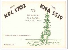 KFC-3702 Norm Phillips Ukiah CA 1960s Vintage Postcard CB QSL Card KFC-3702 Norm Phillips Ukiah CA 1960s Vintage Postcard CB QSL Card