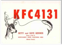 KFC-4131 Nate Skinner Montgomery CA 1960s Vintage Postcard CB QSL KFC-4131 Nate Skinner Montgomery CA 1960s Vintage Postcard CB QSL