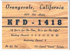 KFD-1418 Conrad Facteau Orangevale CA 1960s Vintage Postcard CB QSL KFD-1418 Conrad Facteau Orangevale CA 1960s Vintage Postcard CB QSL