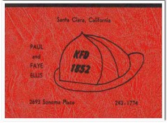 KFD-1852 Paul Ellis Santa Clara CA 1960s Vintage Postcard CB QSL KFD-1852 Paul Ellis Santa Clara CA 1960s Vintage Postcard CB QSL