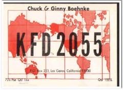 KFD-2055 Chuck Boehnke Los Gatos CA 1960s Vintage Postcard CB QSL KFD-2055 Chuck Boehnke Los Gatos CA 1960s Vintage Postcard CB QSL