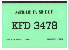 KFD-3478 Merle Shoop Fairfield CA 1960s Vintage Postcard CB QSL KFD-3478 Merle Shoop Fairfield CA 1960s Vintage Postcard CB QSL