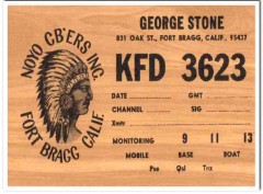 KFD-3623 George Stone Fort Bragg CA 1960s Vintage Postcard CB QSL KFD-3623 George Stone Fort Bragg CA 1960s Vintage Postcard CB QSL