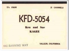 KFD-5054 Ken Kagee Vallejo CA 1960s Vintage Postcard CB QSL Card KFD-5054 Ken Kagee Vallejo CA 1960s Vintage Postcard CB QSL Card