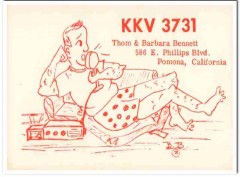 KKV-3731 Thom Bennett Pomona CA 1960s Vintage Postcard CB QSL Card KKV-3731 Thom Bennett Pomona CA 1960s Vintage Postcard CB QSL Card