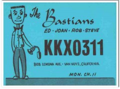 KKX-0311 Ed Bastian Van Nuys CA 1960s Vintage Postcard CB QSL Card KKX-0311 Ed Bastian Van Nuys CA 1960s Vintage Postcard CB QSL Card