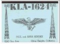KLA-1624 Paul Hendrix Citrus Heights CA 60s Vintage Postcard CB QSL 2 KLA-1624 Paul Hendrix Citrus Heights CA 60s Vintage Postcard CB QSL 2