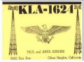 KLA-1624 Paul Hendrix Citrus Heights CA 60s Vintage Postcard CB QSL 3 KLA-1624 Paul Hendrix Citrus Heights CA 60s Vintage Postcard CB QSL 3