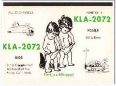 KLA-2072 Bill Huff Willits CA 1960s Vintage Postcard CB QSL Card KLA-2072 Bill Huff Willits CA 1960s Vintage Postcard CB QSL Card