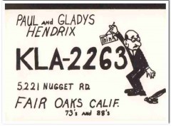 KLA-2263 Paul Hendrix Fair Oaks CA 1960s Vintage Postcard CB QSL KLA-2263 Paul Hendrix Fair Oaks CA 1960s Vintage Postcard CB QSL