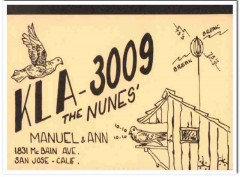 KLA-3009 Manuel Nunes San Jose Cali 1960s Vintage Postcard CB QSL Card KLA-3009 Manuel Nunes San Jose Cali 1960s Vintage Postcard CB QSL Card