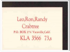 KLA-356 Leo Crabtree Vacaville CA 1960s Vintage Postcard CB QSL
