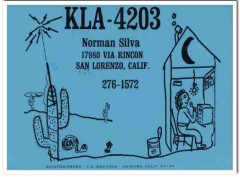 KLA-4203 Norman Silva San Lorenzo CA 1960s Vintage Postcard CB QSL