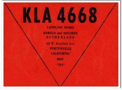 KLA-3668 Sutherland Portersville CA 1960s Vintage Postcard CB QSL