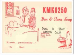 KMK-0250 Don Seay Winton CA 1960s Vintage Postcard CB QSL Card KMK-0250 Don Seay Winton CA 1960s Vintage Postcard CB QSL Card