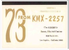 KMX-2257 Barney Hubert Los Angeles CA 1960s Vintage Postcard CB QSL