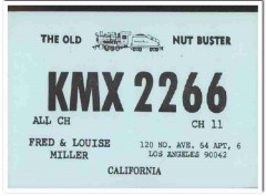 KMX-2266 Fred Miller Los Angeles CA 1960s Vintage Postcard CB QSL
