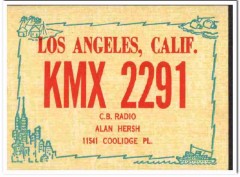 KMX-2291 Alan Hersh Los Angeles CA 1960s Vintage Postcard CB QSL