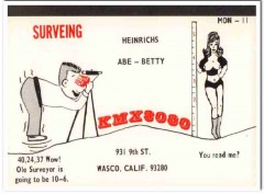 KMX-3080 Abe Heinrich Wasco CA 1960s Vintage Postcard CB QSL Card