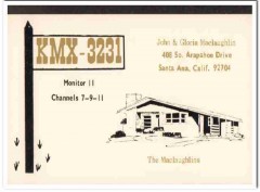 KMX-3231 John Maclaughlin Santa Ana CA 1960s Vintage Postcard CB QSL