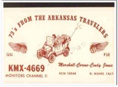 KMX-4669 Marshall Jones El Monte CA 1960s Vintage Postcard CB QSL