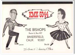 KMX-5044 Leone Bishop Bakersfield CA 1960s Vintage Postcard CB QSL