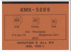 KMX-5289 Arlie Winningham Wrightwood CA 1960s Vintage Postcard CB QSL