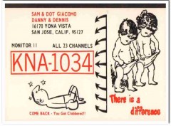 KNA-1034 Sam Giacomo San Jose CA 1960s Vintage Postcard CB QSL Card
