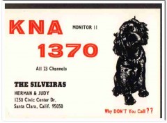 KNA-1370 Herman Silveiras Santa Clara CA 1960s Vintage Postcard CB QSL