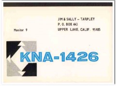 KNA-1426 Jim Tarpley Upper Lake CA 1960s Vintage Postcard CB QSL