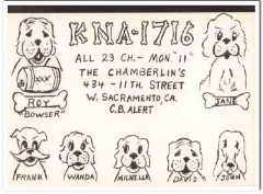 KNA-1716 Roy Chamberlin Sacramento CA 1960s Vintage Postcard CB QSL