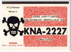 KNA-2227 George Cawyer Modesto CA 1960s Vintage Postcard CB QSL
