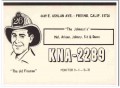 KNA-2289 Mel Johnson Fresno CA 1960s Vintage Postcard CB QSL Card 1