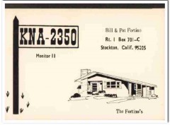 KNA-2350 Bill Fortino Stockton CA 1960s Vintage Postcard CB QSL 2