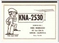KNA-2530 Joe Marrazzo Merced CA 1960s Vintage Postcard CB QSL 2
