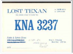 KNA-3237 Eddie Shaw Mariposa CA 1960s Vintage Postcard CB QSL Card