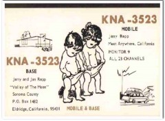 KNA-3523 Jerry Repp Eldridge CA 1960s Vintage Postcard CB QSL Card 1