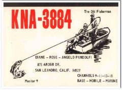 KNA-3884 Angelo Pandolfi San Leandro CA 1960s Vintage Postcard CB QSL