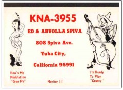 KNA-3955 Ed Spiva Yuba City CA 1960s Vintage Postcard CB QSL Card