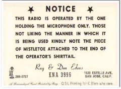 KNA-3996 Don Edens San Jose CA 1960s Vintage Postcard CB QSL Card