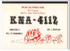 KNA-4112 Charles Piombos Ukiah CA 1960s Vintage Postcard CB QSL