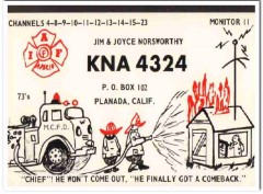 KNA-4324 Jim Norsworthy Planada CA 1960s Vintage Postcard CB QSL