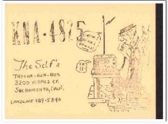 KNA-4825 Taylor Self Sacramento CA 1960s Vintage Postcard CB QSL
