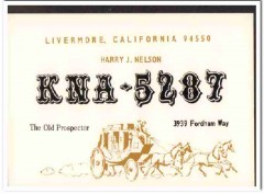 KNA-5287 Harry Nelson Livermore CA 1960s Vintage Postcard CB QSL