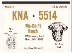 KNA-5514 Chuck Shumway Clovis CA 1960s Vintage Postcard CB QSL Card